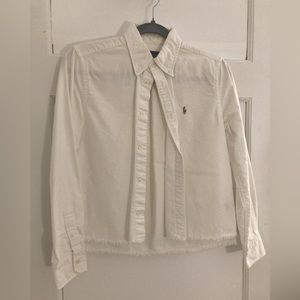 ralph lauren button down with frayed hem